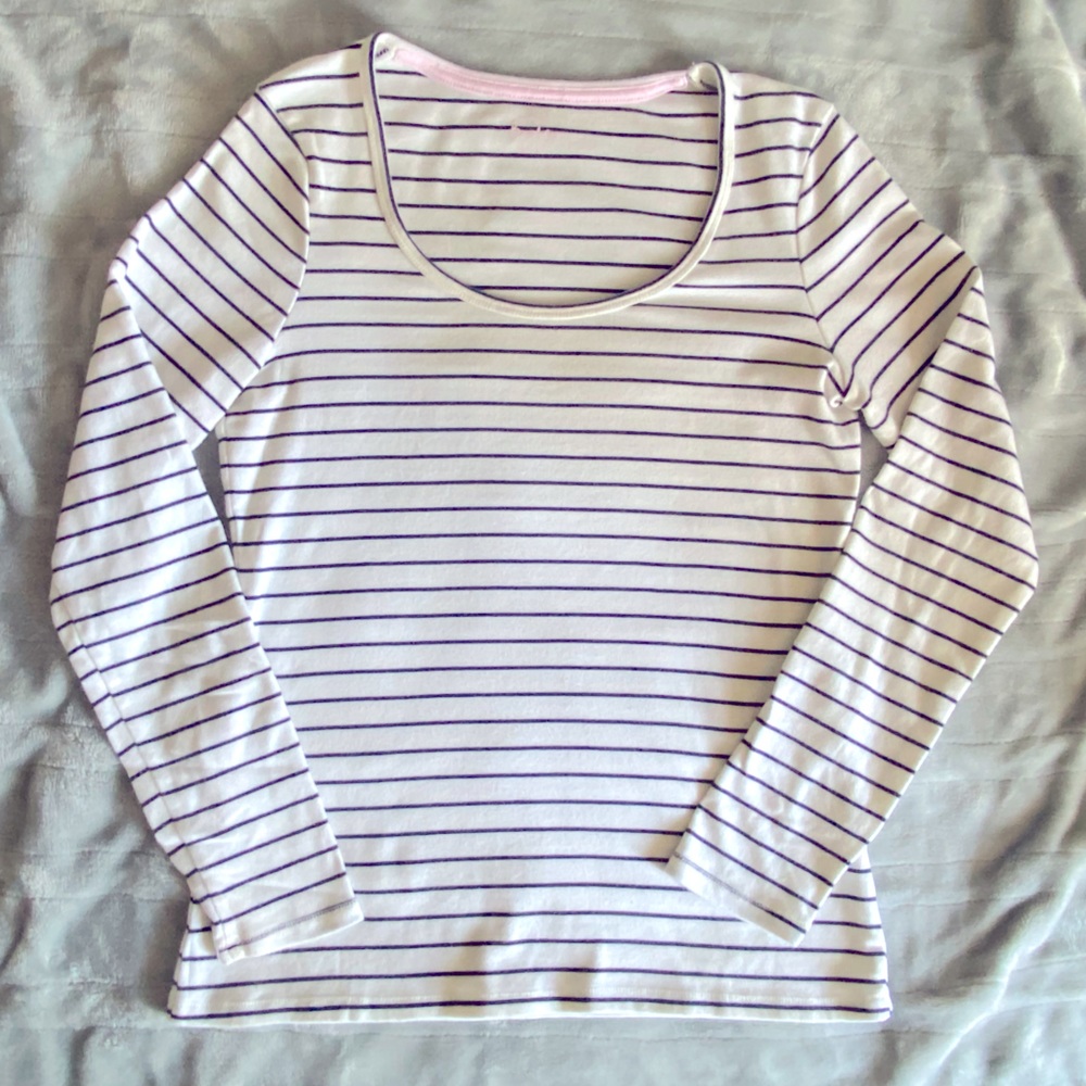 Boden Stripe Scoop Neck T-Shirt